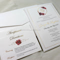 Rustic Custom Wedding Invitations Printing Floral Design with RSVP and Ceremony Details