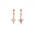 Luxury Vintage Real Gold Plated Brass Baroque Pearl Cross Shape GDTC Certified Drop Earrings Women's Engagement