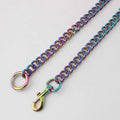 Nolvo World 45cm-130cm Iridescent rainbow 13mm Aluminum Sweater Chain Purse Handle Metal Curb Chain Rings Round Carabiner Chains