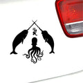 Octopus Shark Flower Vinyl Decal Motorcycle Window Laptop Car Door Laser Stickers Gift Die Cut Decals Laptop Window Glass