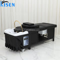 Kisen Latest Modern Thai Flush Head Therapy Wash Basin Spa and Hair Salon Shampoo Bowl Chair Bed with Foot Soak Bowl on Sale
