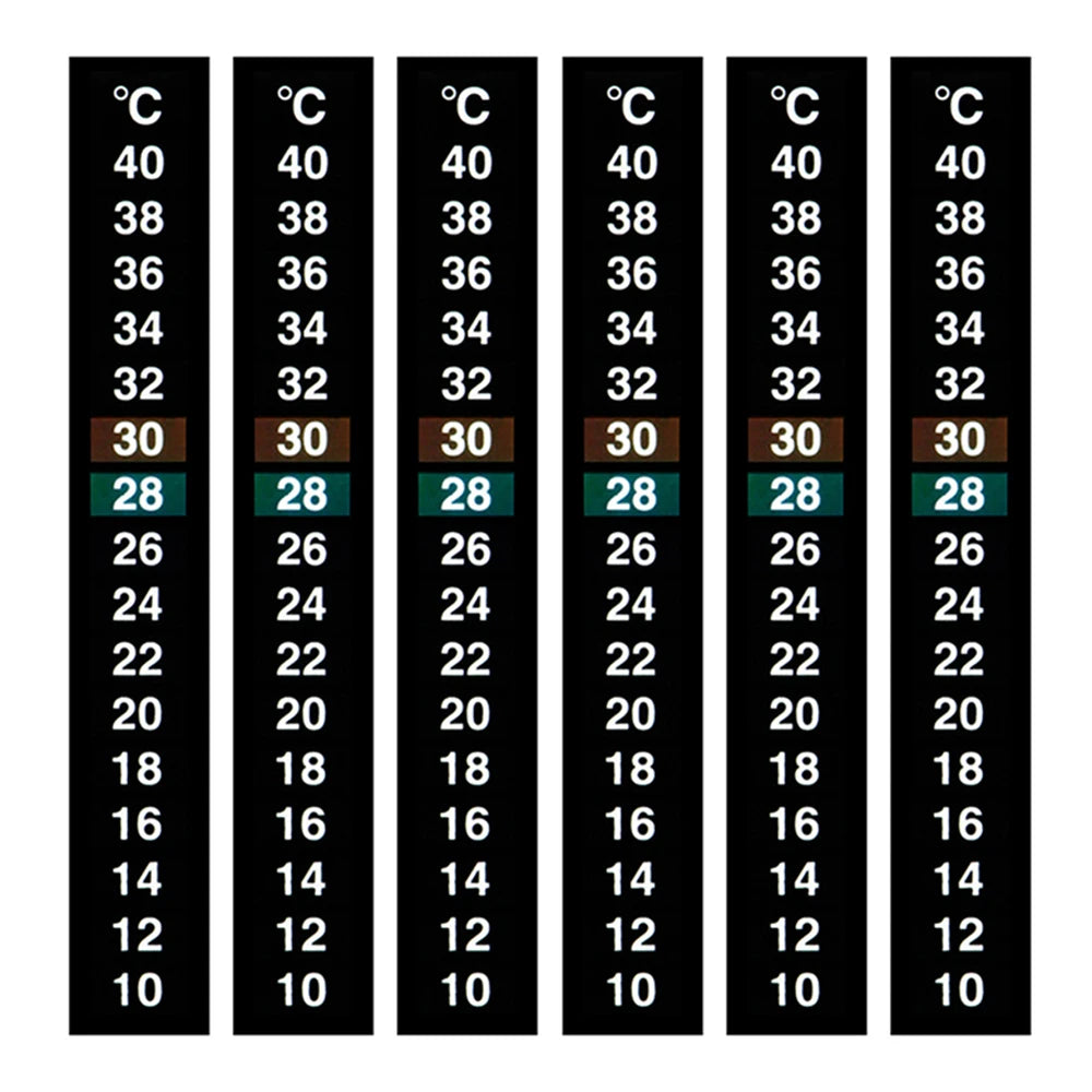 Aquarium Fish Tank Strip Stick-on Discolor Thermometer Sticker Adhesive Dual Scale Temperature Tools