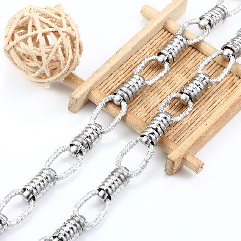No Fade Six Pearls Stainless Steel Chain for Women Men Waterproof Choker Gifts for DIY Jewelry Findings