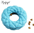Hot Sale Funny Indestructible Dog Toy Eco-Friendly Rubber Donut Sustainable Latex PC Material Interactive Pet Training Feature