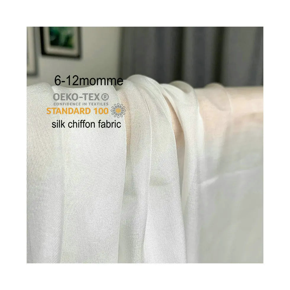 100% Pure Silk Charmeuse Fabric Plain Dyed Nature Color 6mm 12mm Lightweight Versatile for Dresses Weddings Curtains Sleepwear