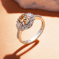 Ready to Ship Holycome VVS champagne Color 925 Sterling Silver Women Party Wedding Engagement Moissanite Ring