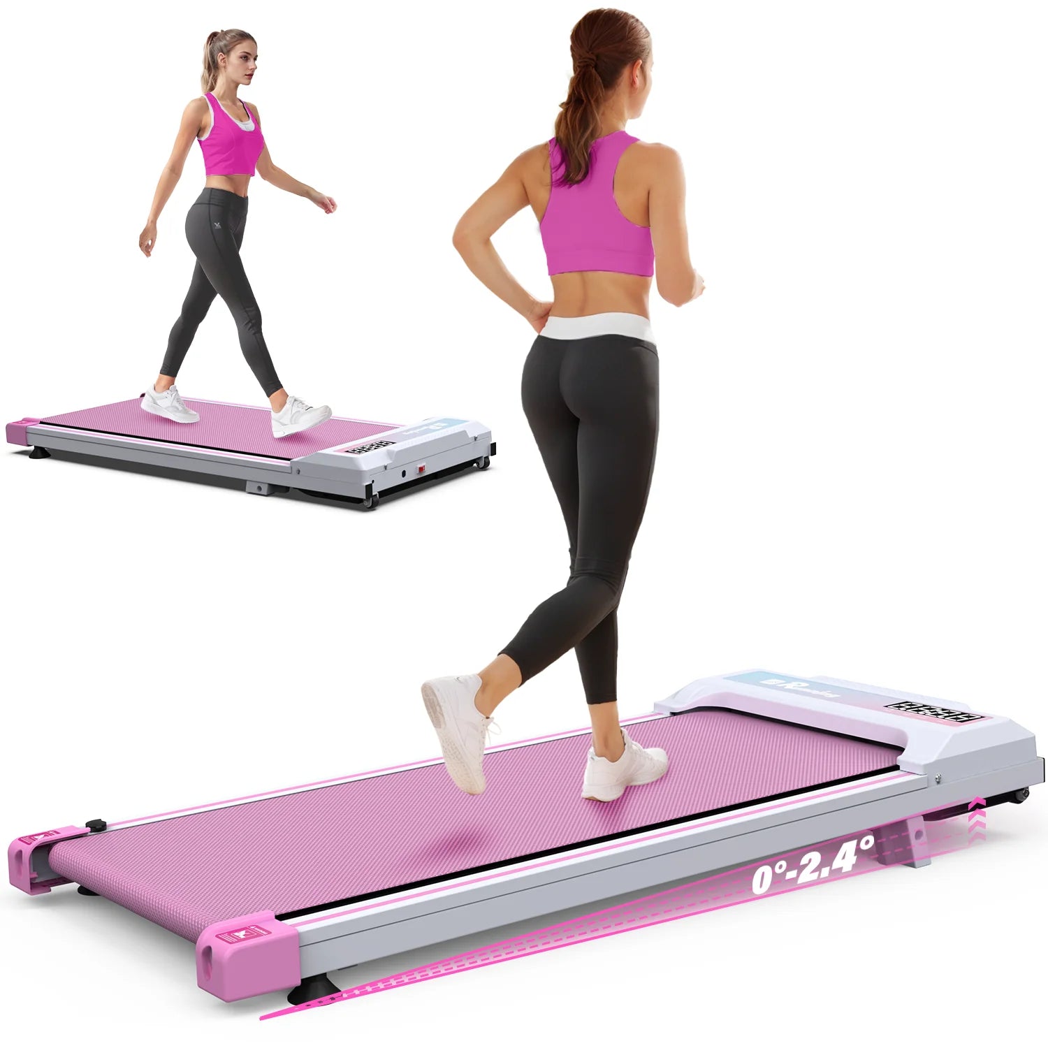App Controlled Electric Treadmill 2.4 Incline Foldable Fitness Machine Portable Home Running Equipment with Smart Interface