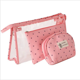 3pcs/set Women Candy Pattern Fashion Zipper PVC Large Soft Handle Outdoor Travel Waterproof Portable Makeup Bags