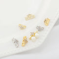 Spacer Where You Can hang Pearls Brass 18K Gold Plated Spacer Beads Inlaid Zircon Scattered Beads for Jewelry Making