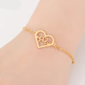 Gold Plated Double Love Heart Stainless Steel Couple Bracelet Creative Cardiogram Elephant Moon Star Butterfly Bracelet for Girl