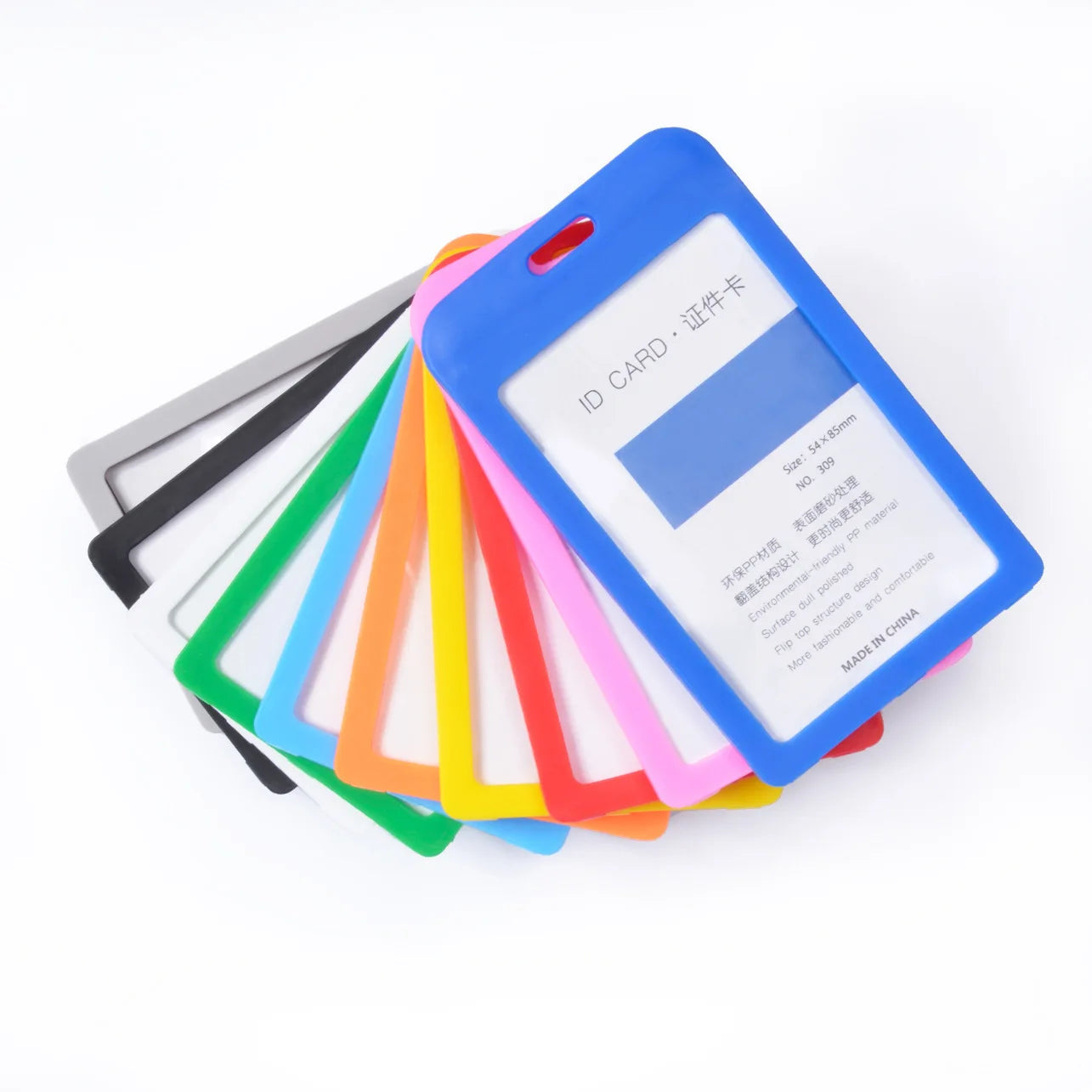 Custom Hard Plastic Vertical Name Card ID Card Holder for Exhibition