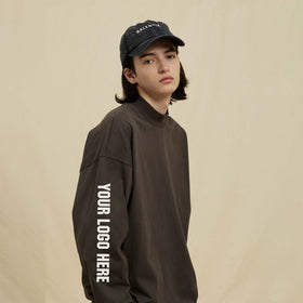Custom Logo Mens High Quality Crew Neck Blank Long Sleeve Thick T Shirts 100 Cotton Men Plain Oversized T Shirt