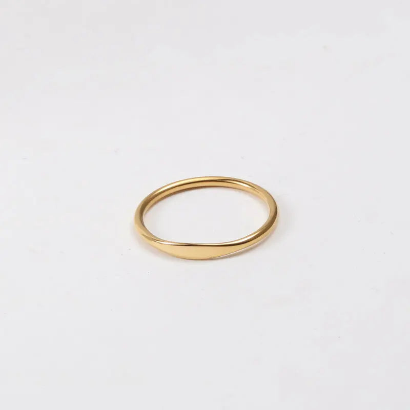 Cheap 18k Gold Plating Stainless Steel Women Dainty Stacking Ring