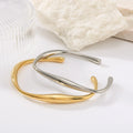 Wholesale Non Tarnish Fashion Jewelry 18K Gold Plated Stainless Steel Chunky Irregularity Square Bracelet Bangles for Women