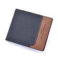 New Men's Short Fashion Contrast Frosted Soft PU Wallet with Letter Pattern Polyester Lining Cash & Travel Business Cover