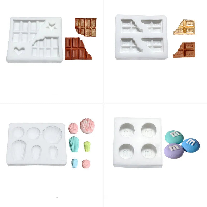 D5049 Shell Chocolates Macaroon Mms Mousse Ice Cream Turn Cake Sugar Pudding Jelly Baking Pastries Resin Mold Silicone 3D Mould