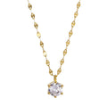 Fashion  925 Silver Jewelry Wholesale 925 Sterling Silver Minimalist Necklaces Six Claws Prong Diamond Gold Plated Necklaces Wom