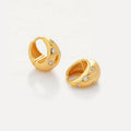 LOZRUNVE Dubai Luxury Jewelry Fashion 925 Sterling Silver Zircon Gold Star Hoop Earring