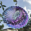 Y-Z Kinetic 3D Rotating Garden Art for Home Decor and Outdoor Metal Tree of Life Wind Spinner Bell Sculpture Hanging Decoration