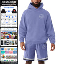 OEM Luxury Custom Embroidery Logo Sweat Short Outdoor Sports Suit Cotton Hoodies Tracksuit Men's Two Piece Shorts Hoodie Set