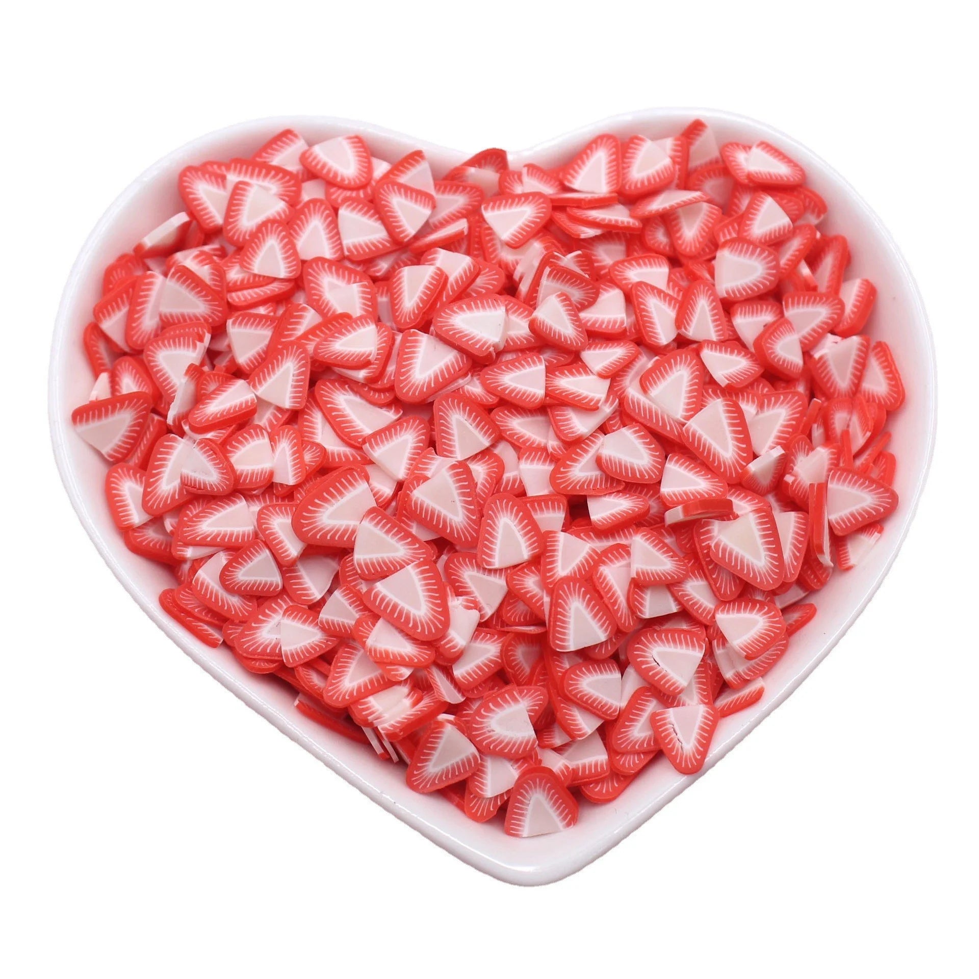 5mm Sweet Strawberry Polymer Clay Figurine Slice Fruits Sprinkles for Slime Tumbler Shaker Filling