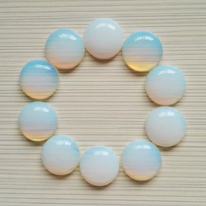 Huiying Gemstone For Jewelry Making Round Opalite 18mm Cabochon Gemstone For Jewelry Crafts