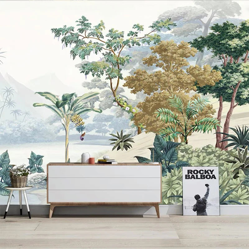 Luxury Wall Paper Rolls Wallpaper Modern Geometric Botanical Bedroom Home Non Woven PVC Wallpaper For Room