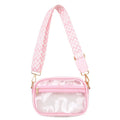 Zippered Transparent PVC Fashion Shoulder Beach Bag Clear Crossbody Bag with Detachable Shoulder Strap