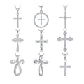 YH JEWELLERY Simple Custom Classical Sterling Silver 925 Cross Charm Diamond CZ Zircon Cross Pendant Necklace