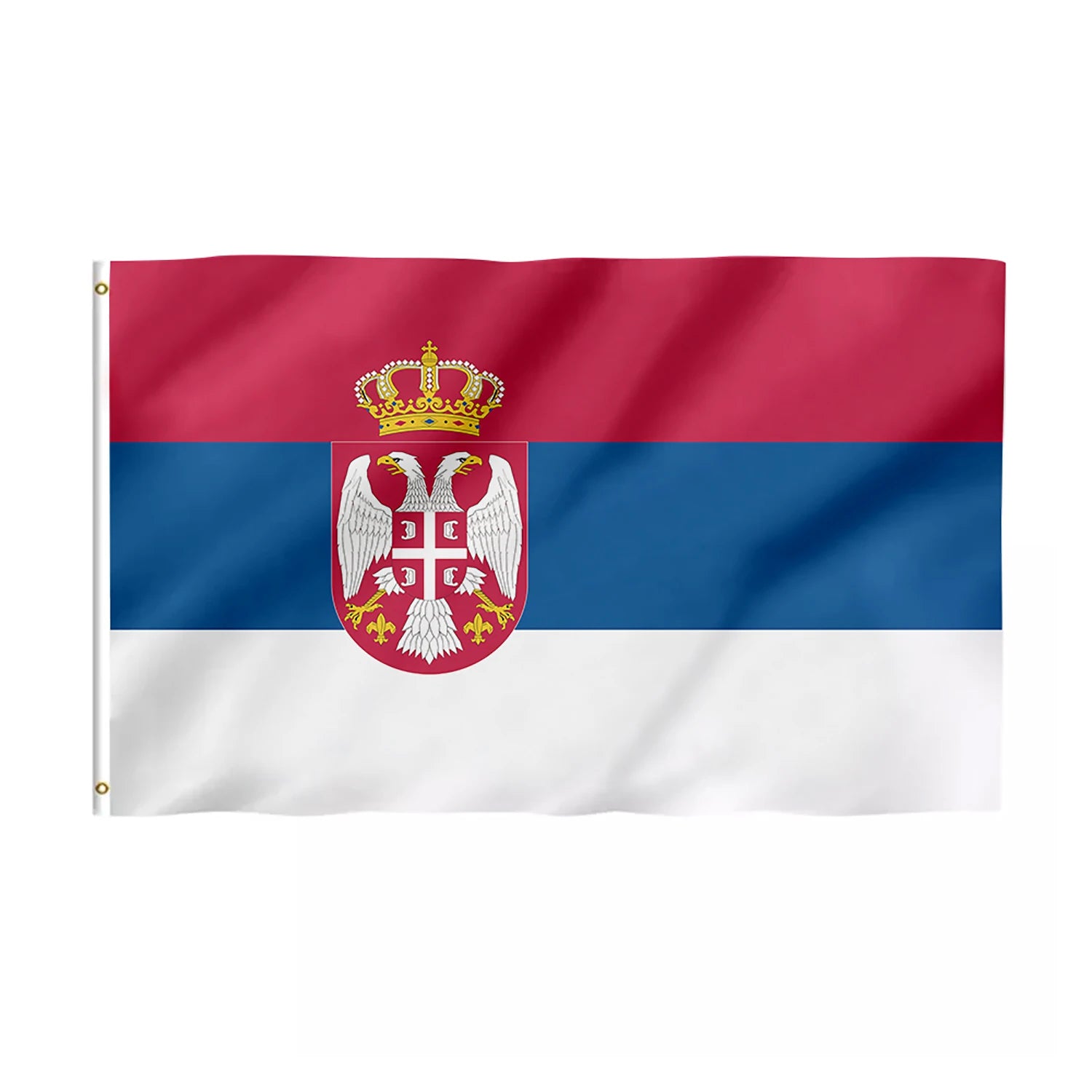 Custom Azul Bandera Estrella Blanca 100% Polyester Outdoor Decoration Promotional Automotive Serbia Serbian Featuring Bandera