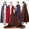 CCY 2023 New Style Muslim Winter Clothing Women's Modest Long Robe Abaya Islamic Warm Poncho Hoodie Shawl Blanket Cloak Coat