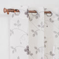 Custom Two-Color Floral Embroidery Sheer Living Room Curtains Tulle Embroidered Drapes for Home Bedroom