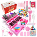 Wanlihao 359pcs/set Cake Accessories and Baking Equipment Kit Cake Decorating Supplies With Pink Storage Box