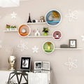 Living Room Bedroom Decor Hanging Storage Mounted Moon Wooden Floating Display Wall Shelves