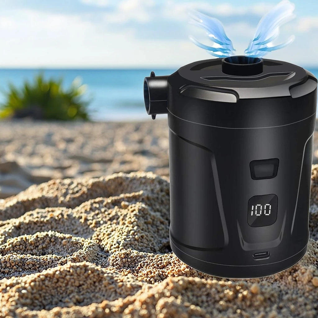 LED Light Electric Air Pump Portable Wireless Air Compressor Inflator/Deflator Pumps for Inflatable Cushions Boat Swimming Ring