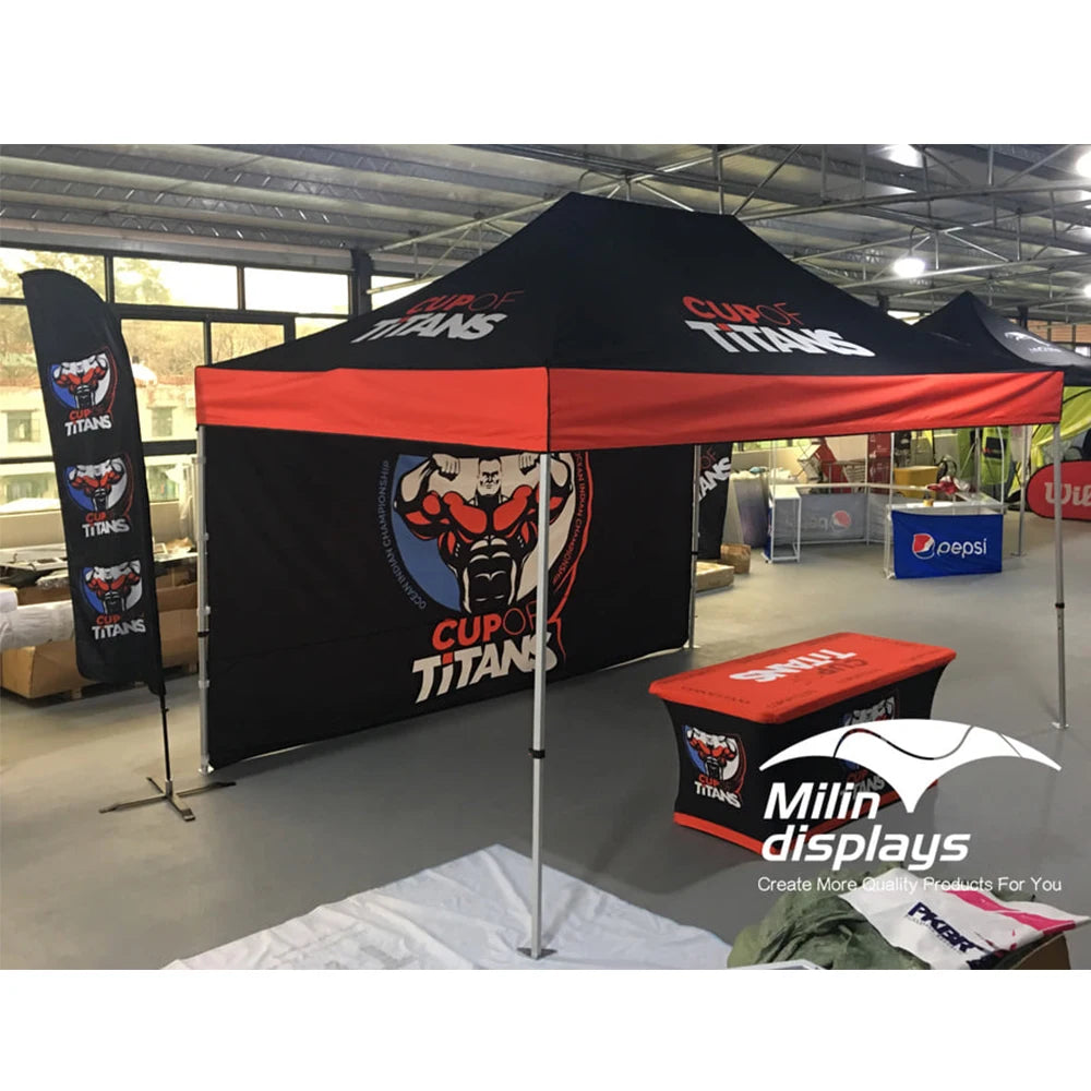 Heavy Duty Pop up Tent Kit - 10ft X 15ft Trade Show Tent Canopy With Walls and Flag