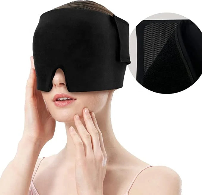 BBK Large Adjustable Migraine Ice Head Wrap Cold Therapy Hot & Cold Gel Compress Soft Comfortable for Headache and Pain Relief