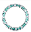 Stainless Steel+Synthetic Gems Custom Equal Size Perfect Color Gradation Rainbow 40mm Watch Bezel for Watchmakers