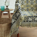 Double Weaved Raschel Tapestries in Retro European Style Adult Size Easy-to-Handle Dirt Resistant Blankets Animal Tassel Pattern
