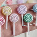 100pcs Kawaii Candy Resin Lollipop Charms Sweet Flatback Cabochon Art Supply Decoration Charm DIY Craft Doll House Accessories