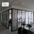 Modern Design Full Height Tempered Glass Partition Wall Divider Customizable Aluminum Frame Commercial Use Office Hospital