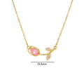 G2646 Wholesale Colliers Bijoux De Mode Collar Mujer Cz Zircon Flower Pendant Tulip Necklace for Women Fashion Jewelry Necklaces