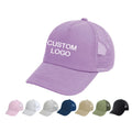 Custom Embroidery logo 5 Panel Polyester Mesh Back Purple Custom Fitted Baseball Hats Kids Flex Fit Hats Kids Hats Summer