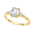 OL1023 Abiding Fine Jewelry Cheap Emerald Cut Big White Cubic Zirconia Initial Women Engagement Rings for Women