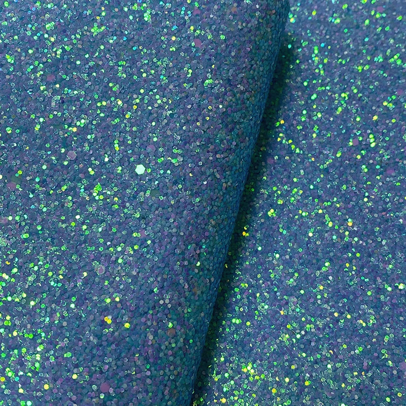 Noctilucent Shiny Chunky Glitter Canvas Synthetic Leather Fabric for Shoes Bags Bows Crafts Garments Home Textiles PU Knitted
