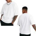 Wholesale Custom Embroidered logo 220g 100% Cotton White T Shirt Dropped Shoulders Blank Plain Oversized Mens Tshirt