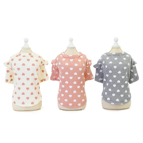 Wholesale Elegant Soft Sleeve Dot Pet Cat Base Layer T-shirt