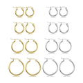 Arete Wholesale Trendy Stainless Steel Multi Size Gold Huggie Ear Rings Set Big Large Circle Hoop Earrings Fashion Women Jewelry