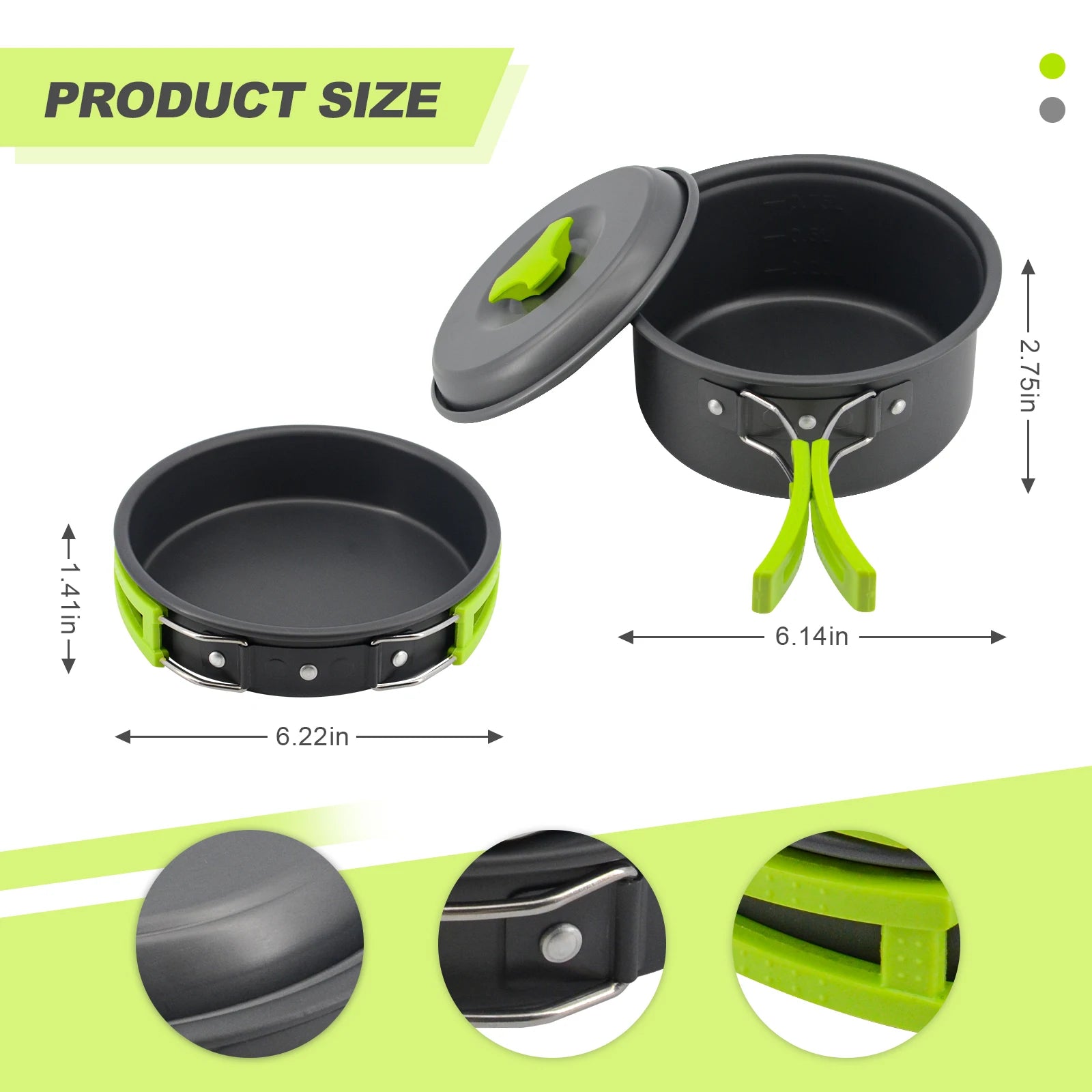 Hot Sale Aluminum 1L & 2L Waterproof Outdoor Camping & Hiking Kitchen Cooker Set for Trekking & Wilderness Adventures