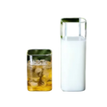 2024 Hot Sale 250ml/350ml/450ml Square Juice Milk Cup Hand-blown Lead-free High Borosilicate  Glass Coffee Cup